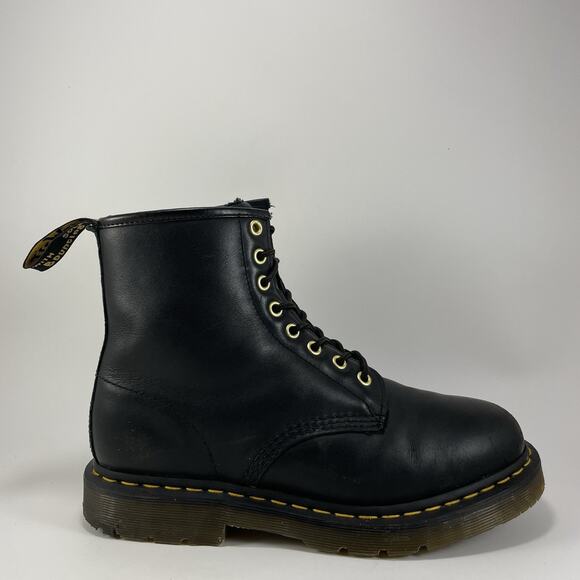 Dr Martens Docs 26860 Lined Combat Boots Womens Size 10 Black Leather 8-Eye - Picture 1 of 12